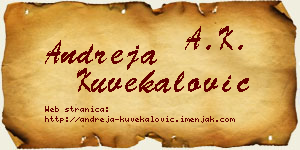 Andreja Kuvekalović vizit kartica